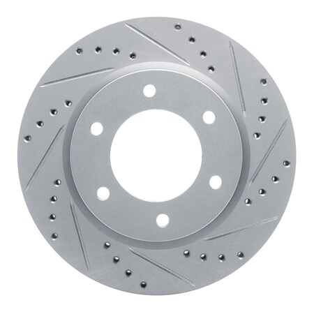 Dynamic Friction Co DFC Brake Rotor - Drilled and Slotted - Silver 631-54275R