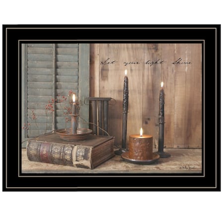 Homeroots Let Your Light Shine 2 Black Framed Print Wall Art 404624