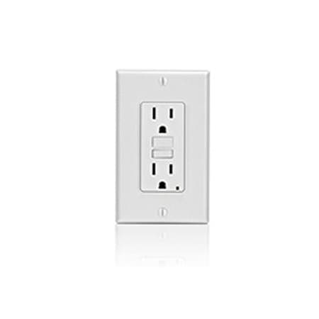 Leviton Self-Test GFCI Receptacle, Non-Tamper Resistant Duplex, 15 Amp, 125 Volt, 5-15R NEMA GFNT1-W