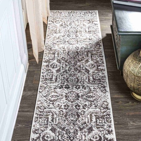 Jonathan Y Scala Grand Medallion Ornate Brown/Ivory 2 ft. x 8 ft. Runner Rug MDP500A-28