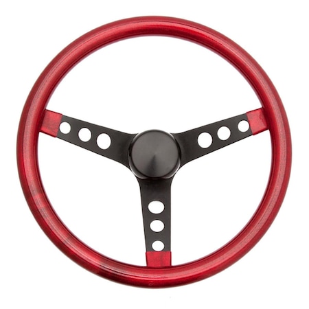Grant Grant 8455 13.5 in. Metal Flake Steering Wheel, Black 3-Spoke - Red GRT8455