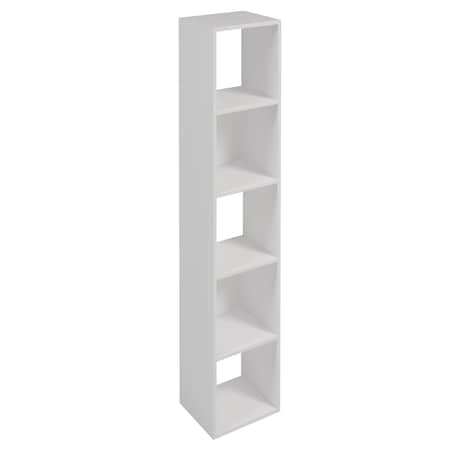 Homeroots 59" White Solid Wood Five Tier Bookcase 489293