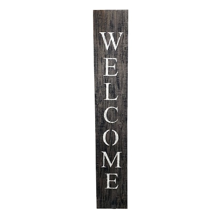 Homeroots 5ft Rustic Black And White Front Porch Welcome Sign 384911