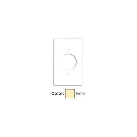 Leviton Receptacle Wallplate, Standard Size, Gang 1, Ivory 80720-I
