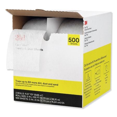 3M Easy Trap Duster, 5 x 125 ft, White, 250 Sheets/Roll, PK2 55655W