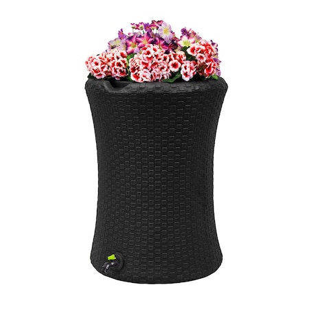 Good Ideas Impressions Eco Nantucket 50 Gallon Rain Saver - Contains Recycled Material GI-REC-N50-BLK