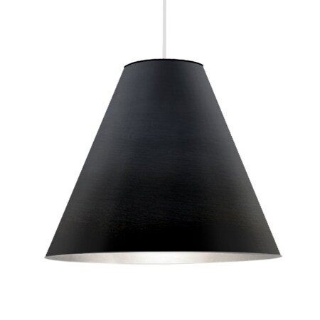 Besa Lighting Dylan Stem Pendant, Black, White Finish, 1x30W LED 1TT-DYLANBK-LED-WH