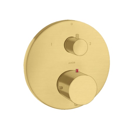 Axor Starck Thermostatic Trim with Volume Control and Diverter in Brushed Gold Optic 10720251