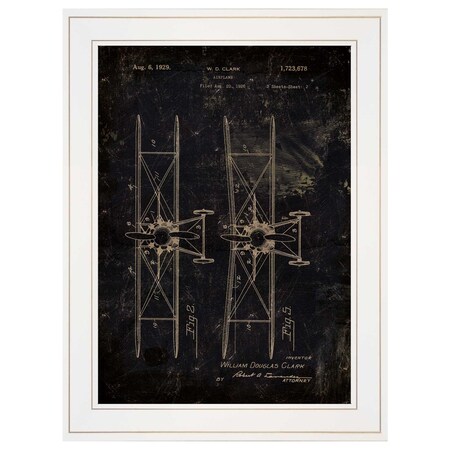 Homeroots Airplane Patent I 1 White Framed Print Wall Art 404741