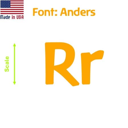 Aacc Self-Adhesive Vinyl Letter: R, Scale: 22 cm. Color: Orange Font: Anders by, 24PK AACC-Anders-UR-Orange-M22x24