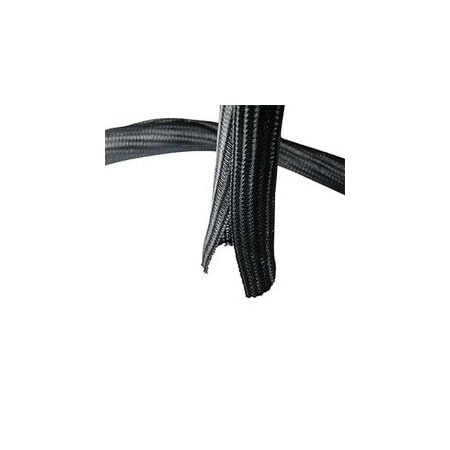 Cable Wholesale Self Closing Split Woven Cable Sleeve, 1.5 Inch diameter, Black, 50 Foot 30BR-20550
