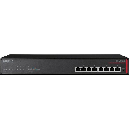 Buffalo 8-PORT DESKTOP/RACKMOUNT 10 GBE ETHERNET HIGH POWER SWITCH BS-MP2008