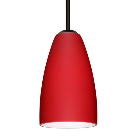 Besa Lighting Besa Riva 9 Pendant, Ruby Matte, Black Finish, 1x 9W LED 1TT-1511RM-LED-BK