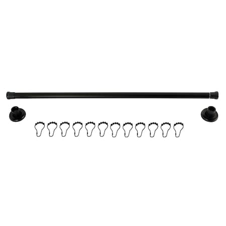 Kingston Brass 36"-60" Stainless Steel Adjustable Shower Curtain Rod with Rings, Oil Rubbed Bronze KSR365