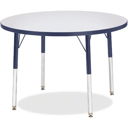 Jonti-Craft Berries Round Activity Table, 36 in. Diameter, A-height, Freckled Gray/Navy/Gray 6488JCA112