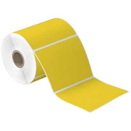 Tape Logic 4 x 4in Yellow Desktop Direct Thermal Label, 12PK THD349