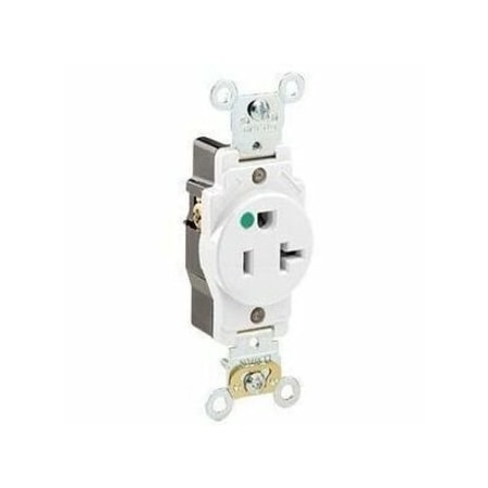 Leviton PlugsandReceptacles, 20A, 125VAC, Wht, Nylon 8310-W