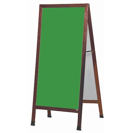 Aarco Extra Large A-Frame Sidewalk Board, Green Composition Chalkboard Solid Red Oak Frame, 68''Hx30''W MLA1G
