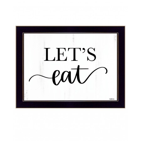 Homeroots Lets Eat 1 Black Framed Print Kitchen Wall Art 416120