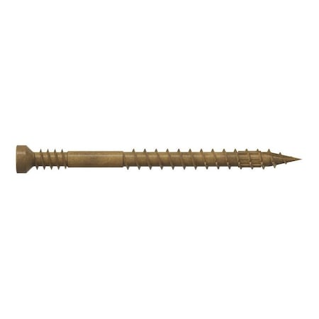Simpson Strong-Tie Finishing Trim Screw, No 7 Thread, 2 in L, Serrated Thread, Trim Head, 450 FT07200R450