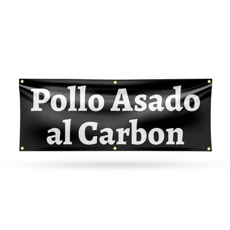 Signmission Pollo Assado al Carbon, 24 Inch x 72 Inch, Vinyl Banner B-72-30811