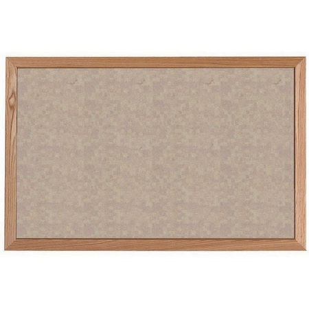 Aarco VIC Cork Bulletin Board, Red Oak Frame, Clear Lacquer Finish, Blanched Almond 24''Hx36''W OW2436186