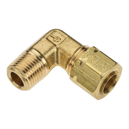 Parker Elbow, Brass, Comp. 1/4 in, MNPT 1/4 in 169CA-4-2