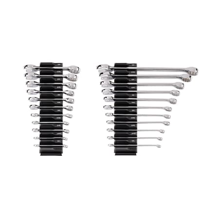 Tekton Stubby and Standard Length Combination Wrench Set with Modular Organizers, 22-Piece (1/4 - 3/4 in.) WCB95907
