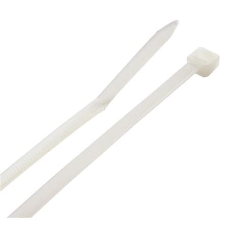 Steel Grip Cable Tie, 8 in L, 1.97 in Max Bundle Dia., White, Polypropelene, 75 lb Strength 3004679