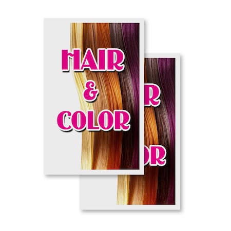Signmission Hair & Color, Vinyl Decals Only 24 Inch x 36 Inch, Vinyl Decal, 2PK DSB-2436-2PACK-Hair & Color