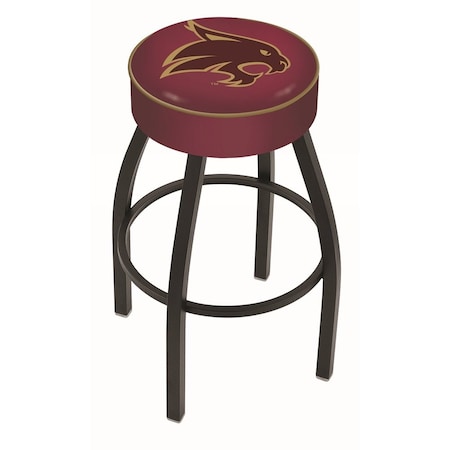 Holland Bar Stool Co 25" 4" Texas State Cushion Seat, Blk Wrinkle Base Swivel Bar Stool L8B125TexsSt
