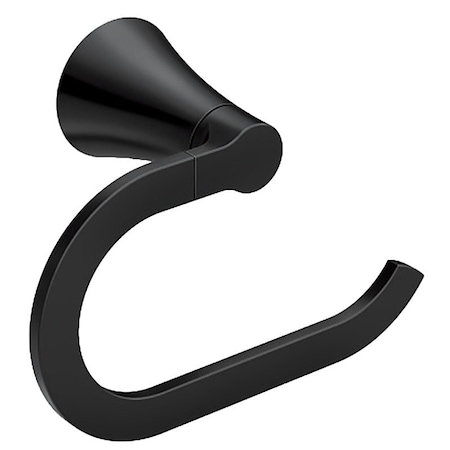 Moen Mikah Series Towel Ring, Zinc, Matte Black, Wall Y0786BL