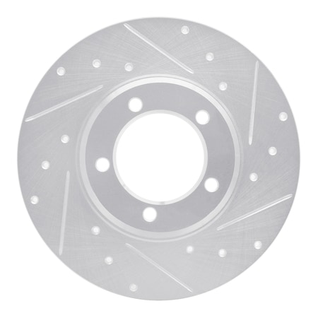 Dynamic Friction Co DFC Brake Rotor - Drilled and Slotted - Silver 631-76092R