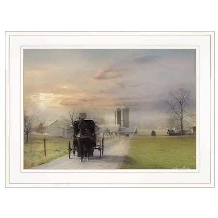 Homeroots Morning Exercise 2 White Framed Print Wall Art 406916