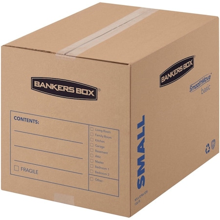 Smoothmove 16 in x 12 in x 12 in Moving Box, Kraft, Blue Printing, Kraft Corrugated Board, Single Wall, 32 ECT 7713801