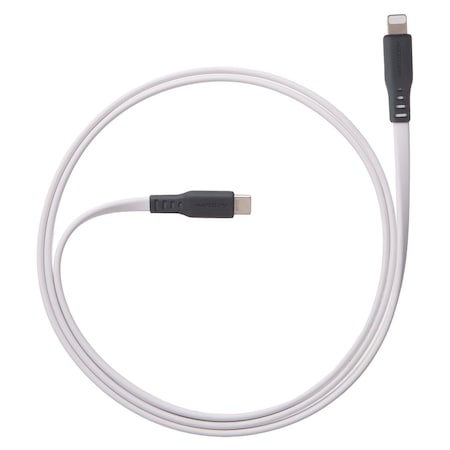 Ventev Flat Usb C To Apple Lightning High Speed Tangle-free Cable 6ft, White FC6-WHTBX-266515