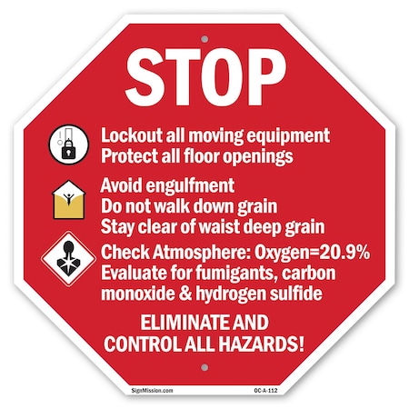 Signmission Stop Lockout All Moving Equipment P, 10 Inch X 10 Inch, Aluminum Metal Signs OC-A-10-112