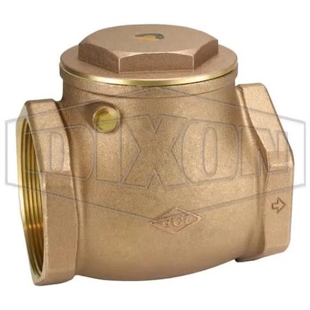 Dixon Swing Check Valve, 4 in Nominal, FNPT End Style, Brass Body SWCV400