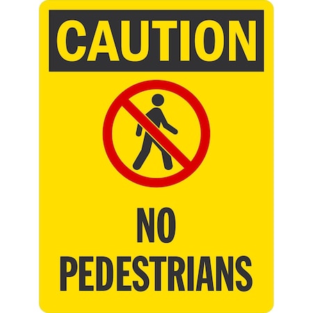 Lyle Caution (Sym) No Pedestrians, 18x24, Engineer Grade, Yellow G-10247-EG_18x24