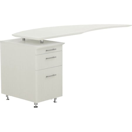 Mayline Left Curved Desk Return Medina Desk Return/Pedestal, Left, Sea Salt, 24" D X 29-1/2" H, 63" W X MNRTPLTSS