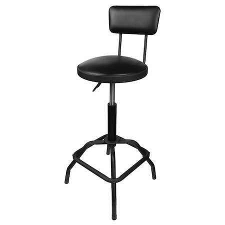 Performance Tool Pneumatic Stool w/Removable Backrest, Adjustable, Swivel Seat, 330lb W85016
