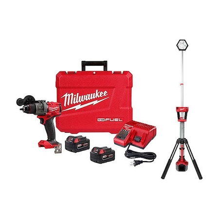 Milwaukee Tool M18 FUEL Drill Kit + M18 Tower Light 2903-22, 2131-20