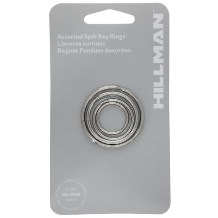 Hillman Tempered Steel Silver Split Rings/Cable Rings Key Ring 701288