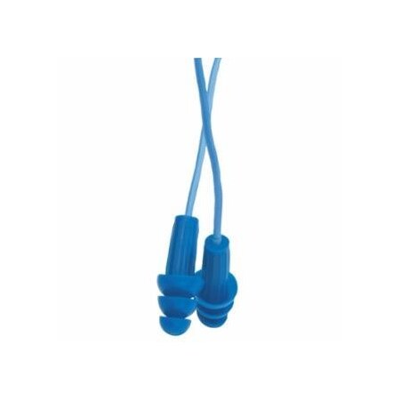 Jackson Safety H20 Metal Detectable Reusable Earplugs - Corded, Plastic, Blue, Corded, 100PK 138-13822