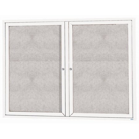 Aarco Outdoor Illuminated Enclosed Bulletin Board w/ Al Frame, Powder Coated White, 48''Hx60''W ODCC4860RIW