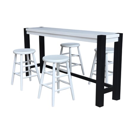 Whitewood Industries Rectangular Fixed Top Tables, 72 in W, 36 in L, 16 in H, Parawood, Chalk/Black K28-1672-36-S824-4