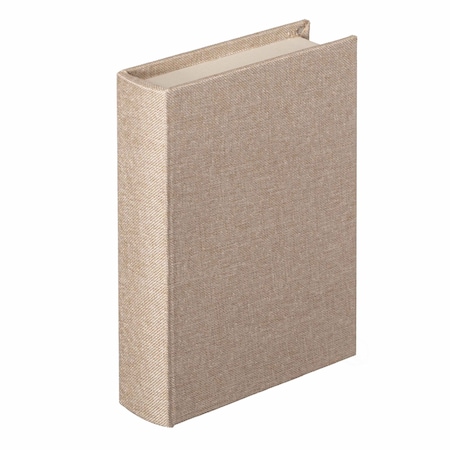 Vintiquewise 8in Classic Linen-Covered MDF Vintage-Style Book Box Storage Case for Keepsakes, Sand QI004856.SN