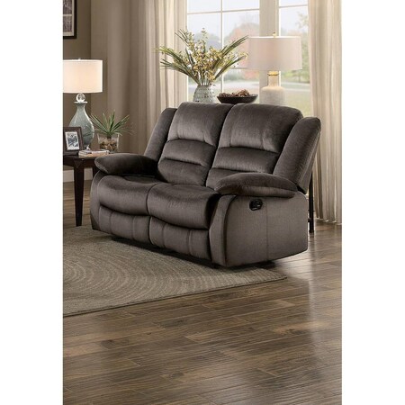 Home Elegance 39.5 x 39.5 x 62 in. Jarita Double Reclining Love Seat - Chocolate 8329CH-2