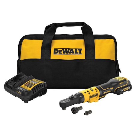 Dewalt Ratchet, 0.25 in; 0.375 in, 450 RPM DCF500GG1