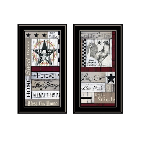 Homeroots Set Of Two Family Wisdom Black Framed Print Wall Art, 2PK 416031